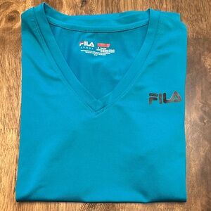 Fila Teal V-Neck T-Shirt
